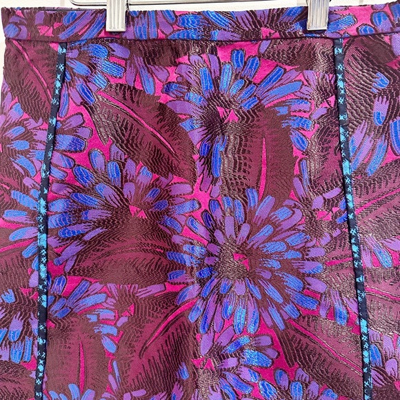 J. Crew Midnight Purple Floral Jacquard Skirt size 0 - Picture 4 of 7